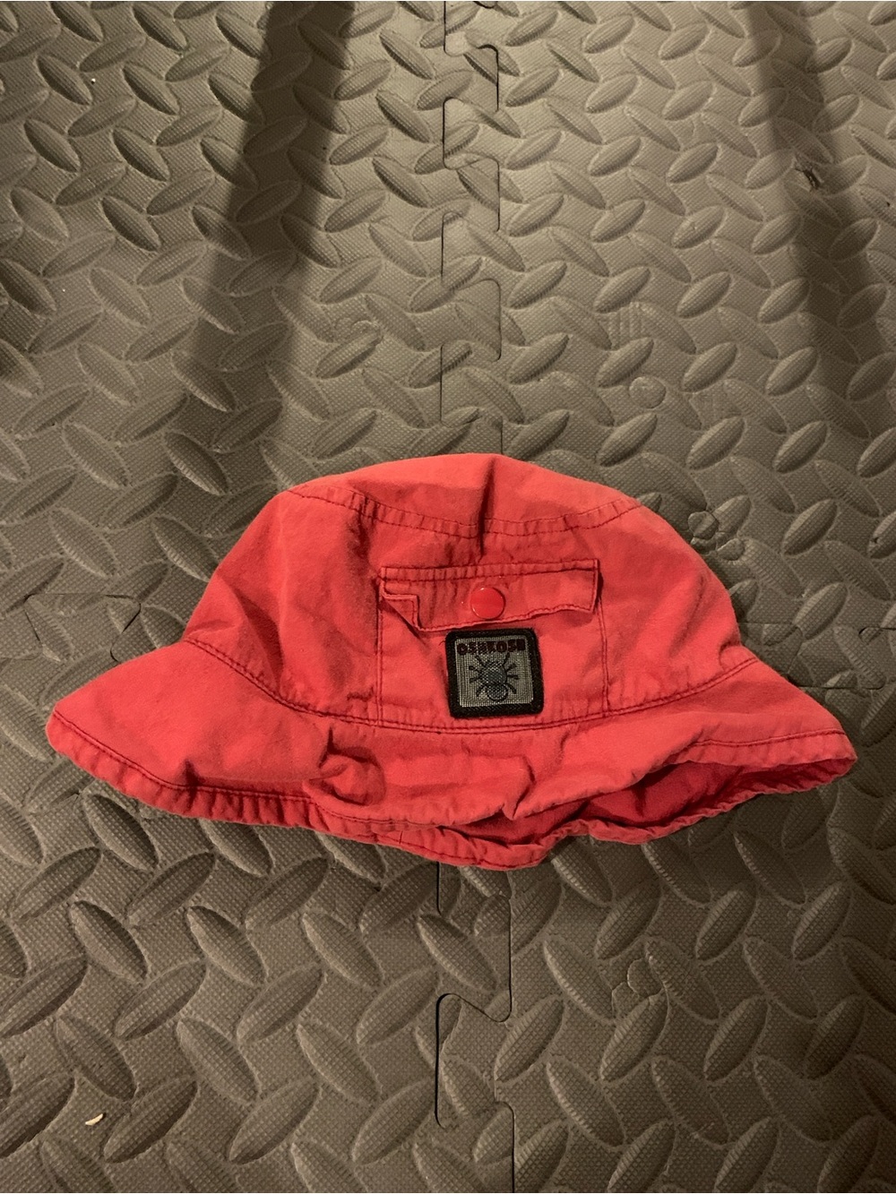 Vintage OshKosh Red Bucket Hat Boys Size 12 Months